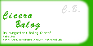 cicero balog business card